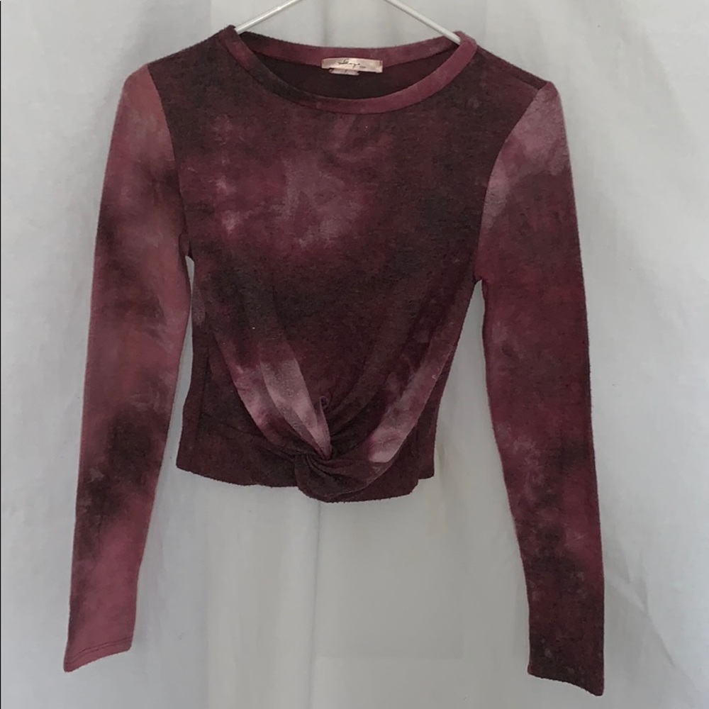 Tie Dye Crop Long Sleeve Shirt